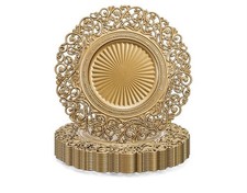 Foraineam Gold Charger Plates Set of 12 13 Round Plastic Dinner Chargers 13 Inch