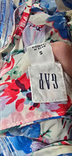 GAP White Pink Blue Floral V-Neck Sleeveless Short Sundress Adjustable S