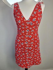 ASOS Design Red Floral Mini Dress - Size UK 6 / US 2 - Summer Tea Dress