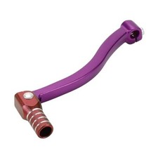 Folding Motorcycle Gear Shifter Purple Lever Red Head with Silver Tone Ring