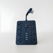 14-in-1 Power Strip Surge Protector 8 AC Outlets 4 USB 2 Type-C Flat Plug