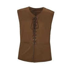 Renaissance Costume Men Renaissance Vest Costume Medieval Costumes Large Brown