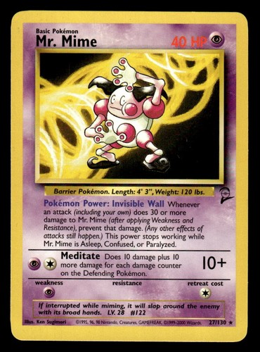 Pokemon TCG Base Set 2 #27/130 Mr. Mime LP+