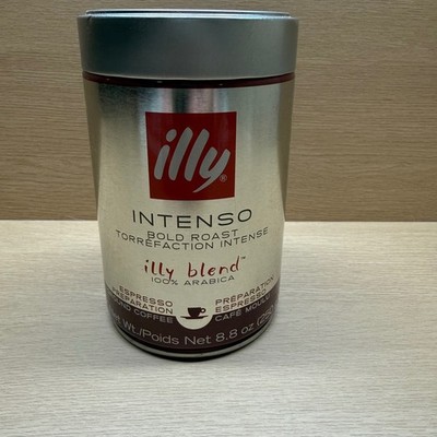illy Intenso Bold Roast Ground Espresso Coffee 8.8oz Tin 100% Arabica illy Blend