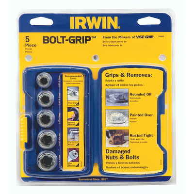 Irwin Bolt Grip 5 Piece Extractor Base Set 3/8  - 5/8  Tool Kit 394001