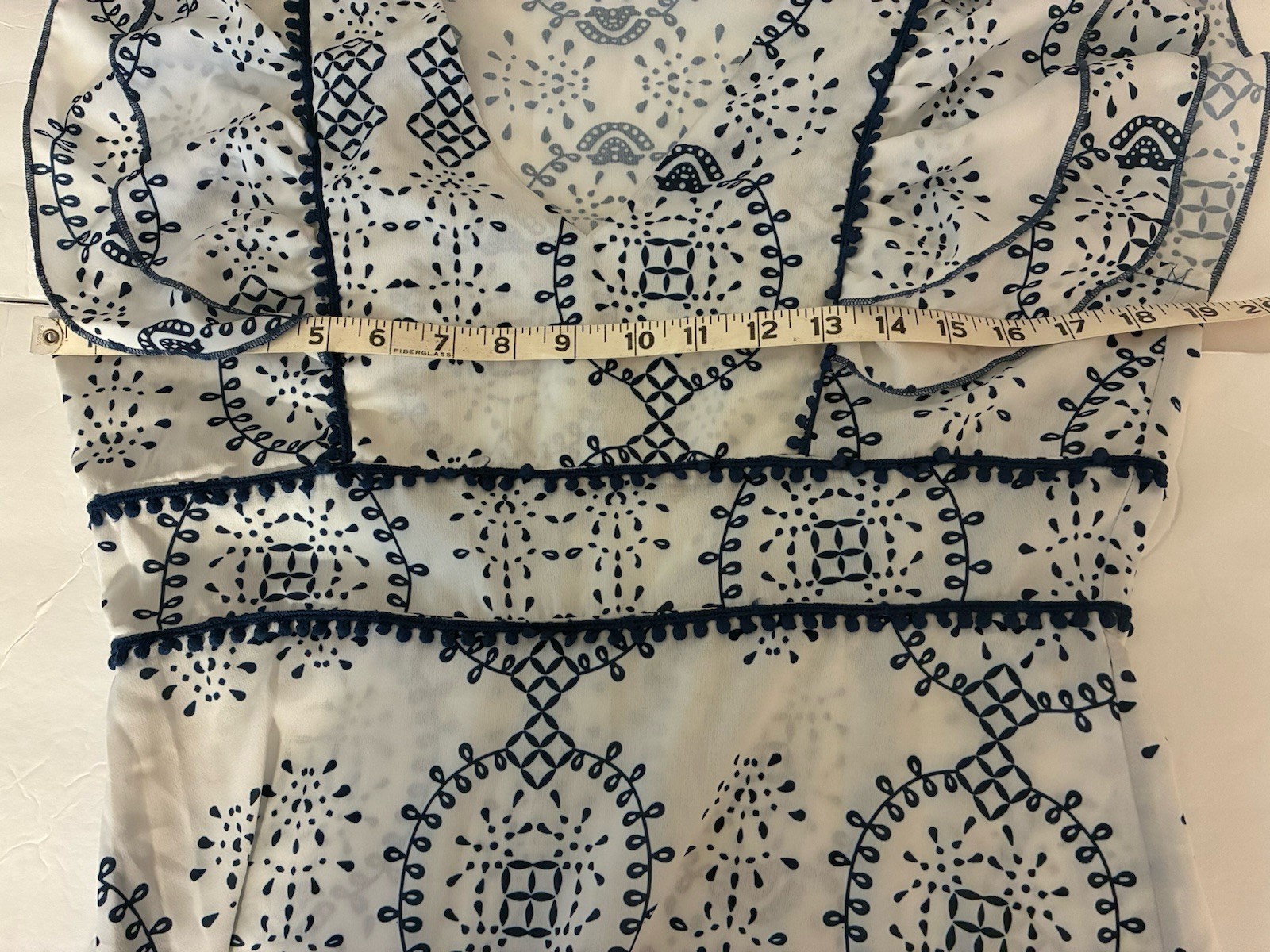 Blue/white Patterned Ruffle MaxiDress Unbranded T… - image 7