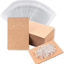100 Pcs Earring Display Cards with 100 Jewelry Packaging for Earrings Necklace