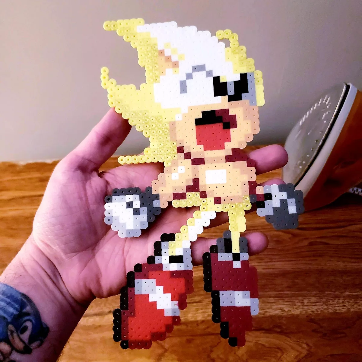 Super Sonic Sega the Hedgehog Mini Bead Sprite Perler Artkal Pixel