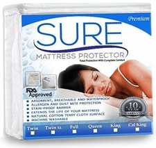 SURE Premium 100 Waterproof Mattress Protector - Hypoallergenic - QUEEN SIZE