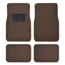 Dark Beige Car Floor Mats Liner Pads Utility Mat Standard Fit 4pc Auto Brown