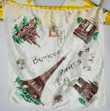 Bonjour Paris Scarf Landmarks France Eiffel Tower Notre Dame Arc De Triomphe