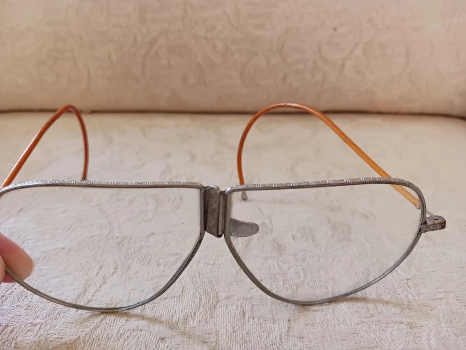 Anteojos Plegables De Colección Aviador Motociclista Cuero Cubiertos Templos Stea Foto 2 de 4