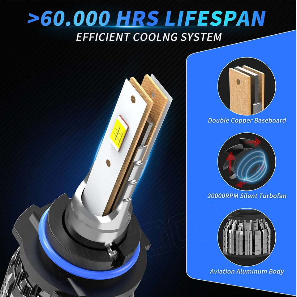 Combo 6x 2 lados 6000K luces LED + bombillas antiniebla para Pontiac Grand Prix 1990 Foto 4 de 4