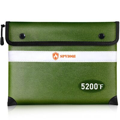 Upgraded 5200°F Fireproof Document Bag - Heat Insulated Fireproof Safe Pouch ...