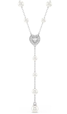 NWB Swarovski Ariana Grande x Swarovski Y Necklace Crystal Pearl, Heart-5720855