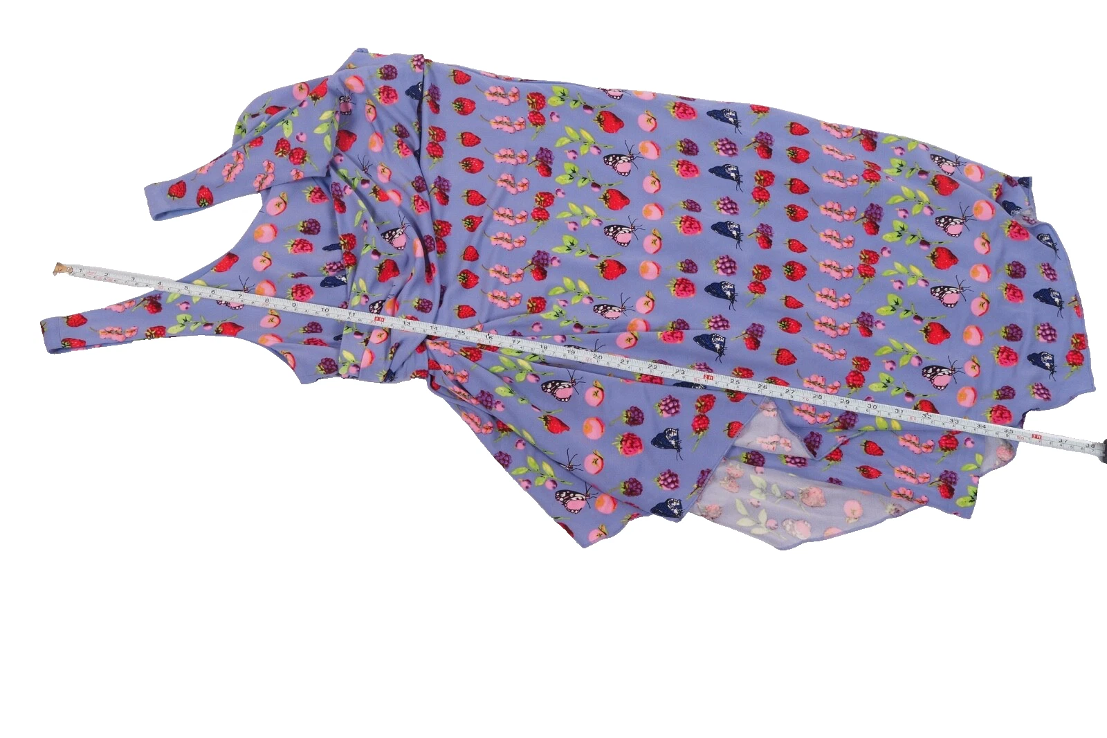 Versace for H&M abito donna senza maniche stampa frutta drappeggiato viola US 8