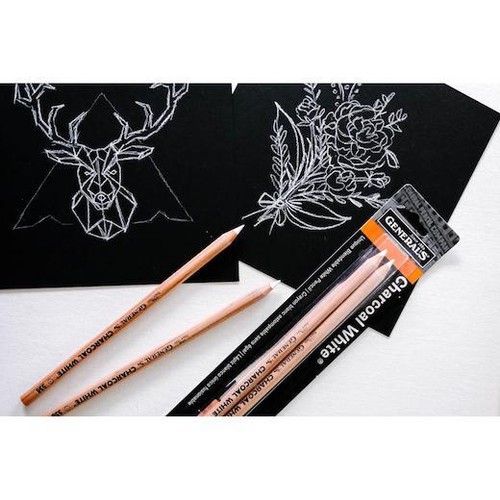 General's Charcoal White Pencils & Sharpener 3pcs - Picture 5 of 6