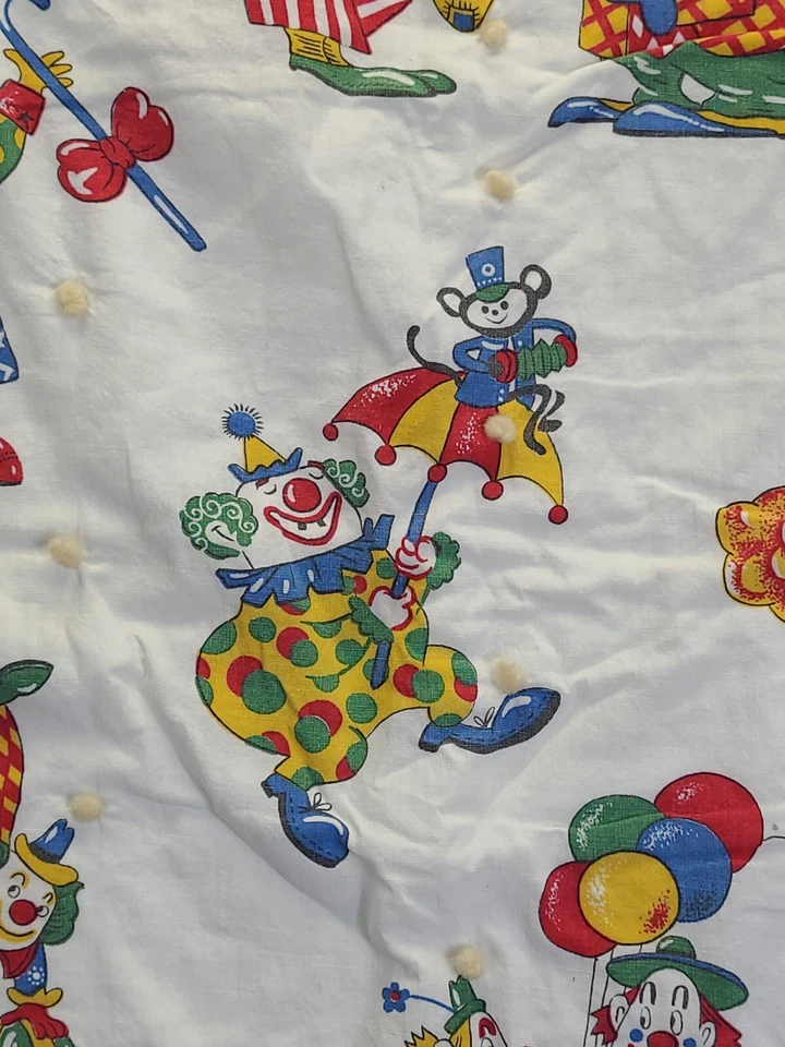 Payasos de circo vintage sin marca con estampado de novedad de perro manta pompones para bebé Foto 3 de 4