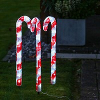 Led Zuckerstangen Gartendeko Weihnachtsbeleuchtung Garten Timer 3Er Set