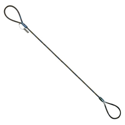 3/8'' x 8' Wire Rope Sling Choker with 3''x6'' Eyes WLL 1.4 Ton Lifting Rigging