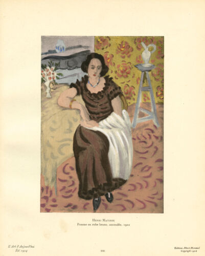 Pochoir Henri Matisse "Femme en robe brune" - Photo 2 sur 2