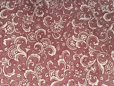 By 1/2 Yd Moda "Traditions" Red & Cream Swirling Floral Cotton Fabric BTHY 15893