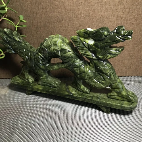 1310g Rare Natural Afghanistan Jade Carving Dragon Chinese Dragon Statue