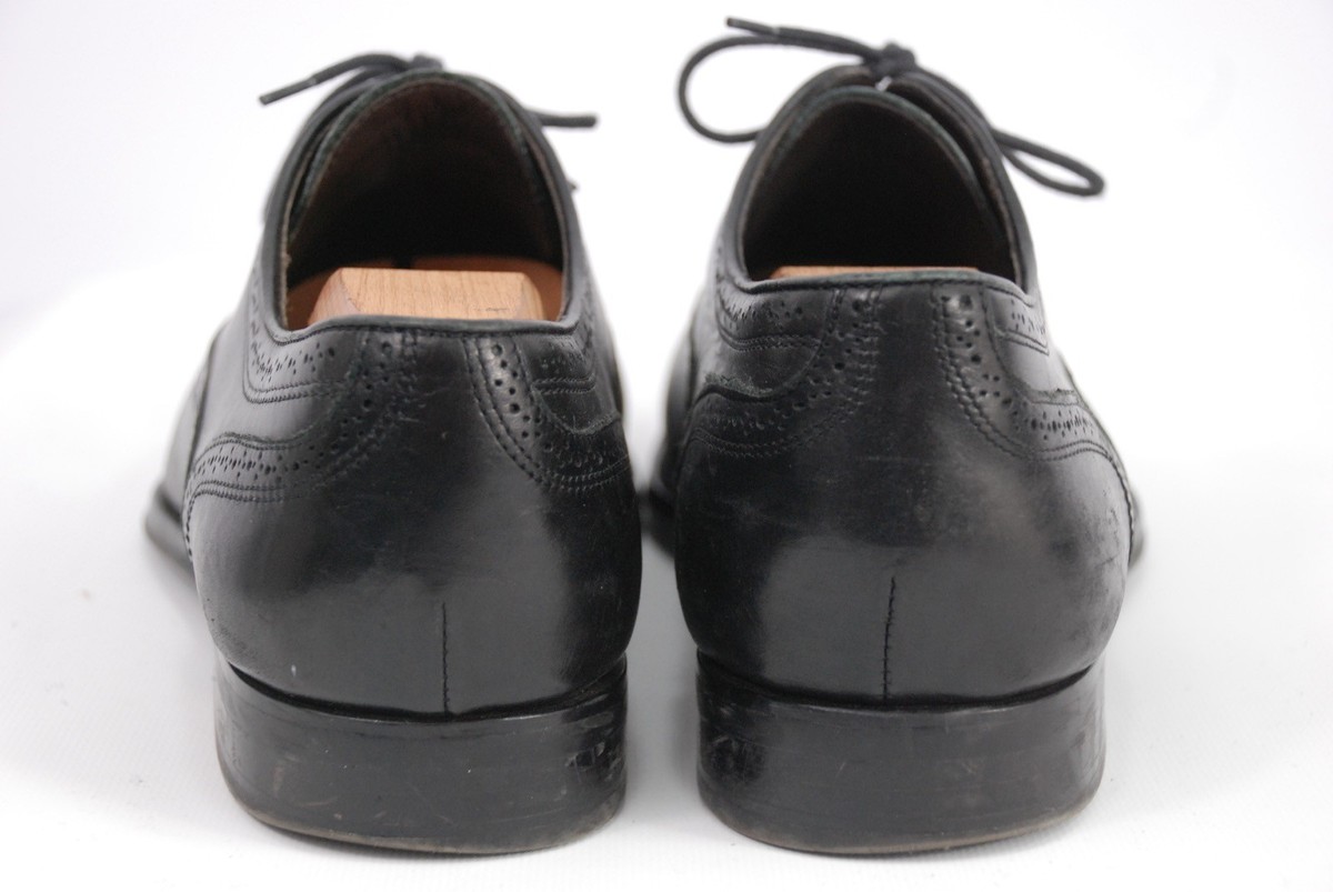 To Boot New York Medallion Cap-Toe Black Leather Oxfords 