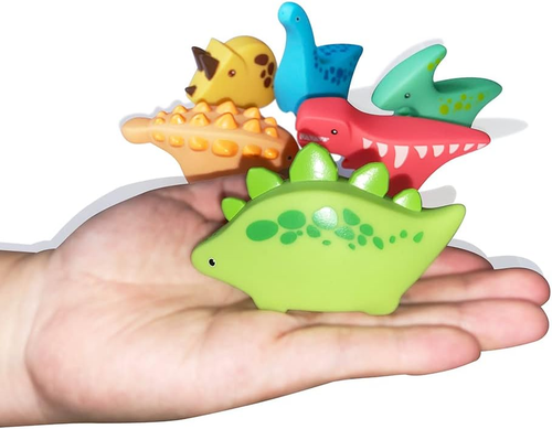 Floating Dinosaur Bath Toys without Holes(6Pcs),Baby Soft Bath Time Toys,Bathtub - Picture 2 of 12