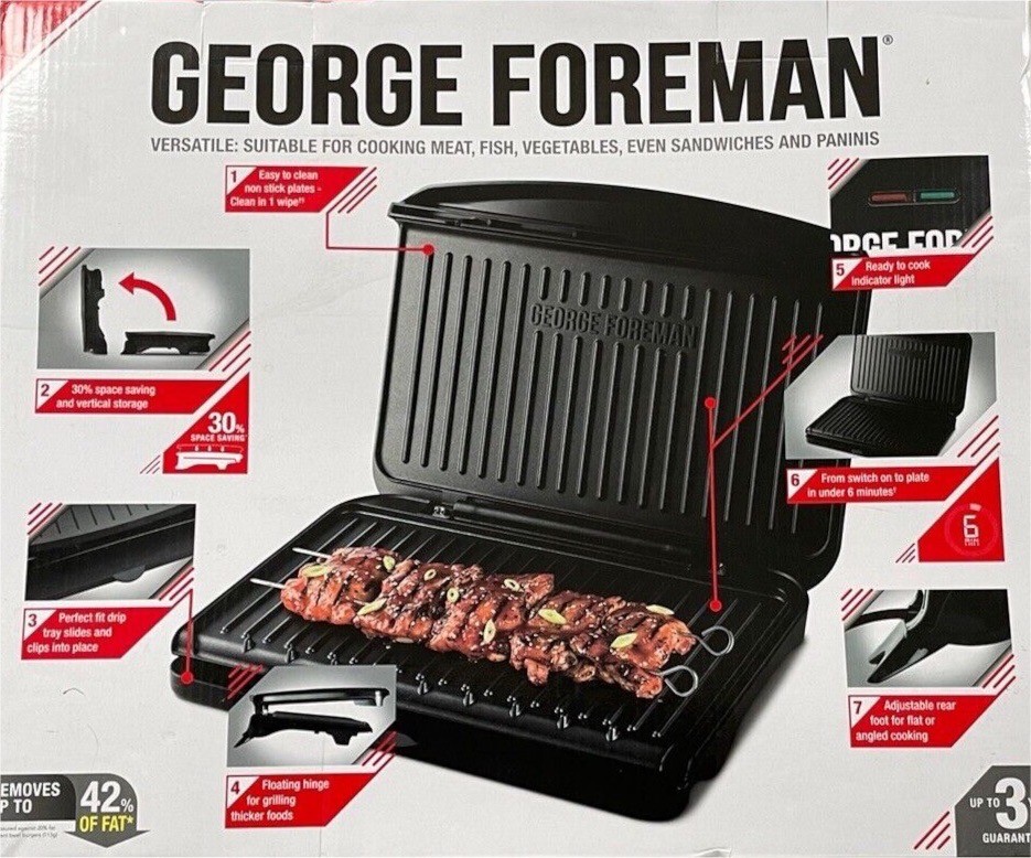 George Foreman LARGE Grill Versatile Griddle Hot Plate Non Stick