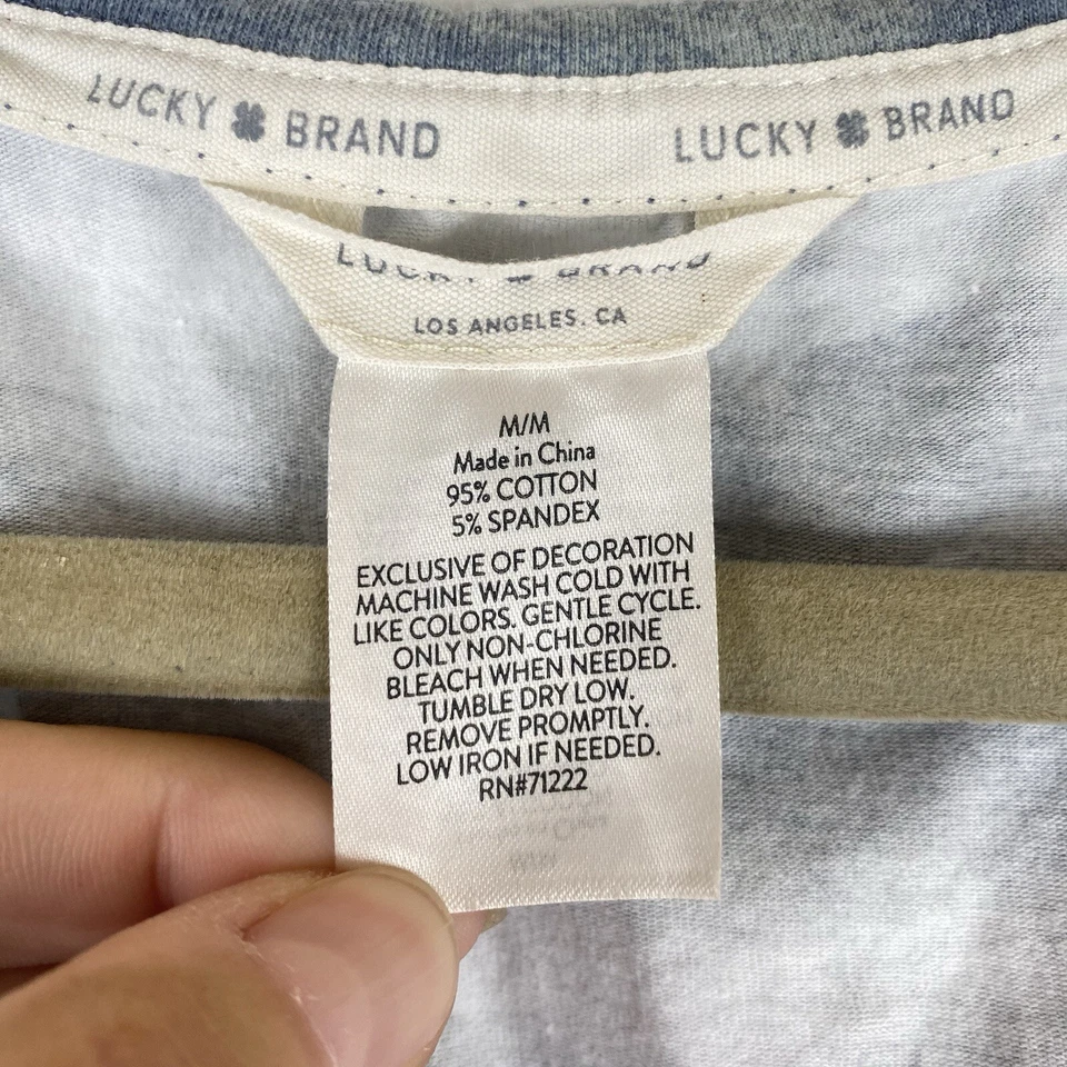 Camiseta sin mangas Lucky Brand para mujer con logotipo mediano a rayas azul cuello redondo activa Foto 4 de 4