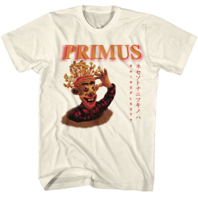 Primus Men's T Shirt Rhinoplasty Japanese Album Music Progressive Natural Cotton