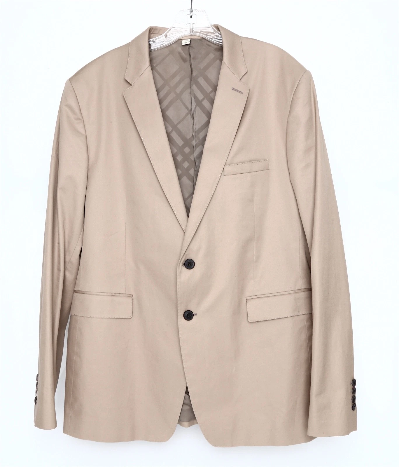 Cappotto sportivo uomo Burberry due bottoni marrone tortora chiaro taglia 58R L107201