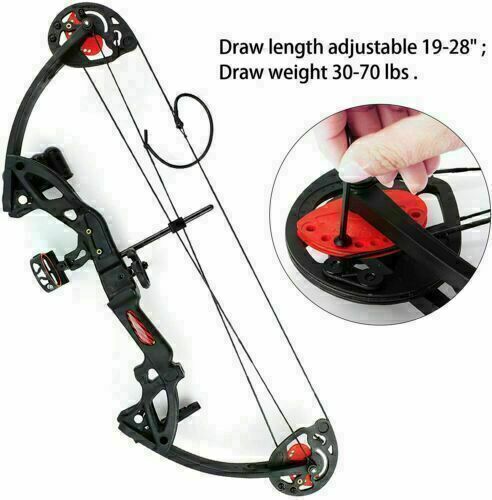 15-29lbs Compound Bow Kit W/4pcs Arrows Right Hand Youth Target Practice Hunting - Picture 5 of 15
