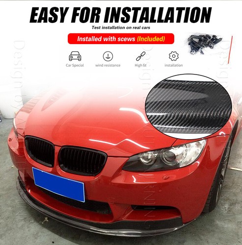Carbon Fiber Front Bumper Lip Spoiler Body kit For BMW E90 E92 E93 M3 2005-2011 - Picture 4 of 16