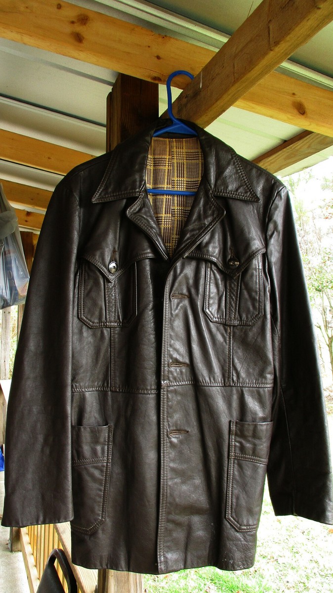 Vintage Buckboard Leather Jacket Brown Size 38 Mens | eBay