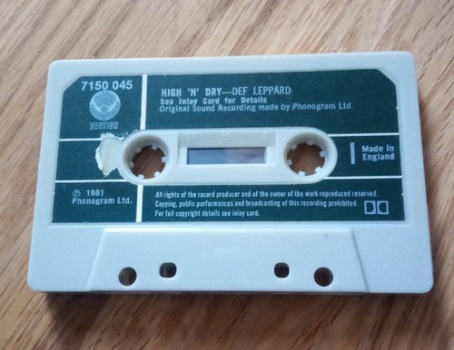 Def Leppard High n Dry Cassette Tape 1981 Used Vertigo 7150 045 - Picture 5 of 7