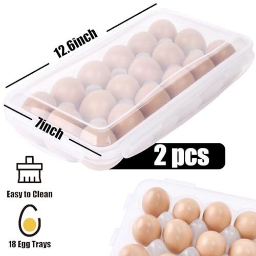 2 Pack Egg Cartons Reusable, Plastic Egg Holder Camping Covered Egg 2PCS - Bild 2 von 7