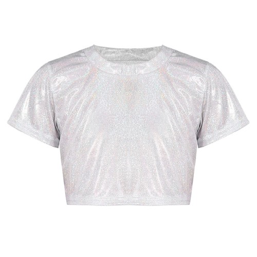 Unisex Kids T-shirt Short Sleeve Top Performance Dancewear Stage Streetwear - Picture 36 of 85