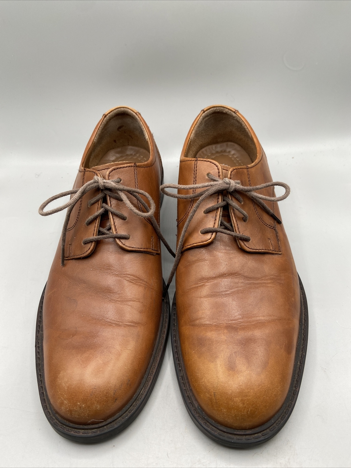 SAOLA Scarpe Johnston & Murphy uomo 10 5 M marroni pelle Oxford 20 3360 usate