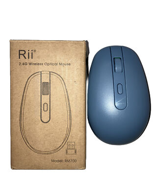 Rii Wireless Mouse, 2.4G Wireless Optica Mouse, PC Laptop Mouse,  RM700 Hellblau