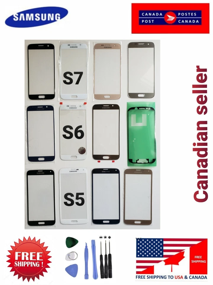 Front Screen Glass Replacement For Samsung Galaxy S5 S6 S7 edge with Adhesive - Image 3 of 4