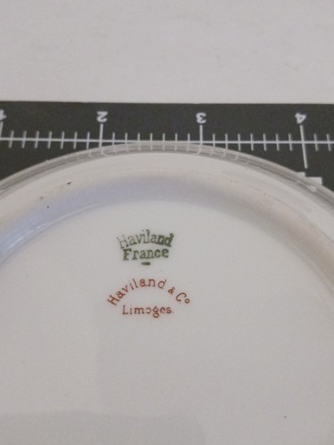 Haviland Limoges Schleiger 570 FRUIT BOWL 5" Green & Gold Trim FRANCE - Picture 4 of 4