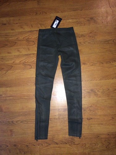 David Lerner - Olive, Seamed Coated Moto Leggings - SIZE XS - Picture 4 of 7