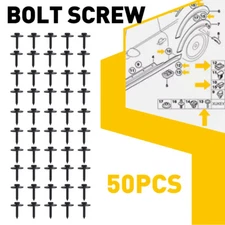 50* Screw Fender Liner Body Bumper Cover Splash Shield Bolt Screw Metal Black M