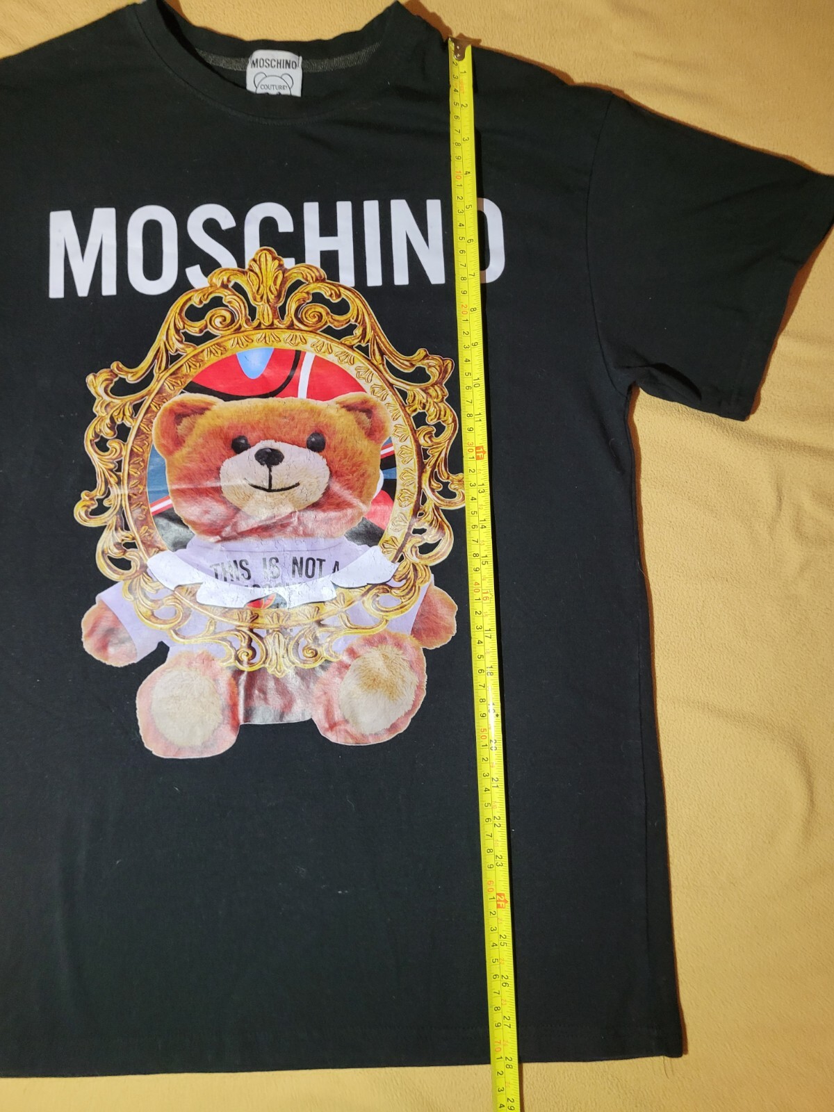 MOSCHINO Couture! Royal Framed Teddy Bear Black T-Shirt Tee 