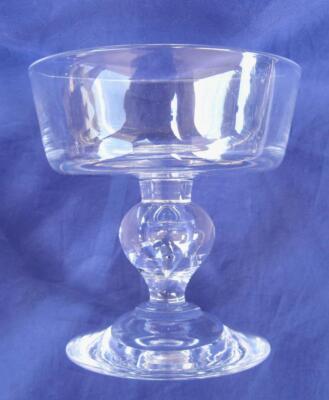Steuben 7926 Tall Sherbet  Control Bubble Square Bowl  4 1/8 in G. Thompson  Bag