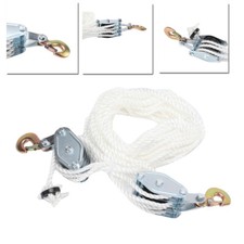 Universal Flaschenzug mit 2 Umlenkrollen max Traglast 400 kg inkl 20m Seil