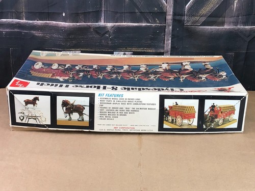 OPEN BOX AMT MATCHBOX 1:20 Model Kit BUDWEISER CLYDESDALE 8-HORSE HITCH No. 7702 - Picture 22 of 24