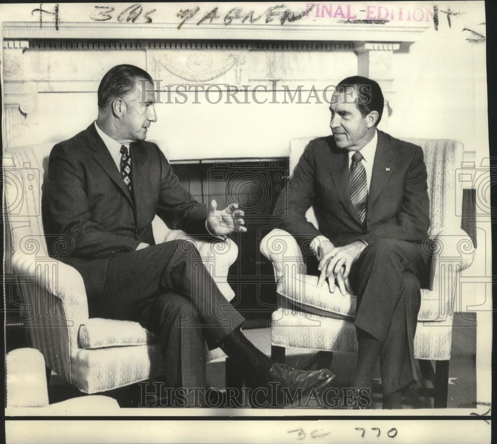 1970 Press Photo President Richard Nixon with His Vice